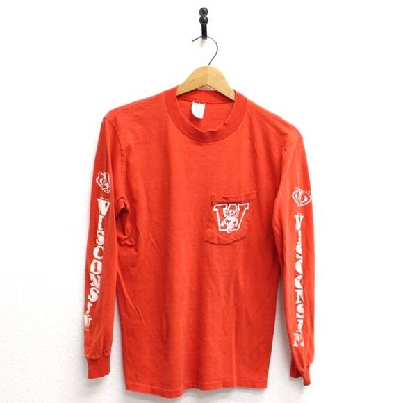Vintage University of Wisconsin Badgers Long Sleeve T Shirt Medium - Picture 1 of 7